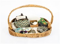 Basket of Assorted Costume Jewelry
