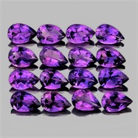 Natural Purple Amethyst 16 Pcs {Flawless-VVS}