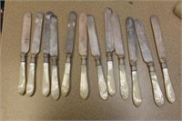 Mother of Pearl and Sterling Band Knives