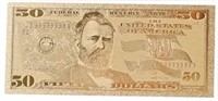 24k Plated $50 Bill Novelty Banknote