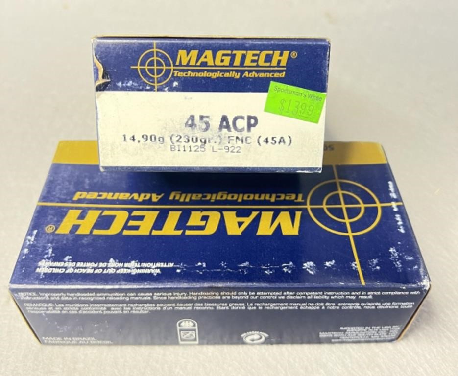 (100) Rnds .45ACP, Magtech 230 Gr FMC
