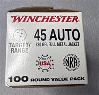 (100) Rnds .45ACP, Winchester 230 Gr. FMJ