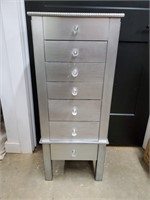 Floor Silver Jewelry Box with Drawers