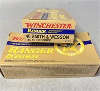 (100) Rnds 40 S&W, Winchester Ranger, 180 Gr