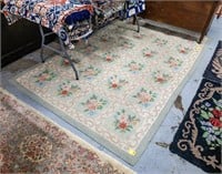 Large Area Hook Rug Mostly Green and