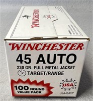 (100) Rnds 45ACP, Winchester 230 Gr. FMJ