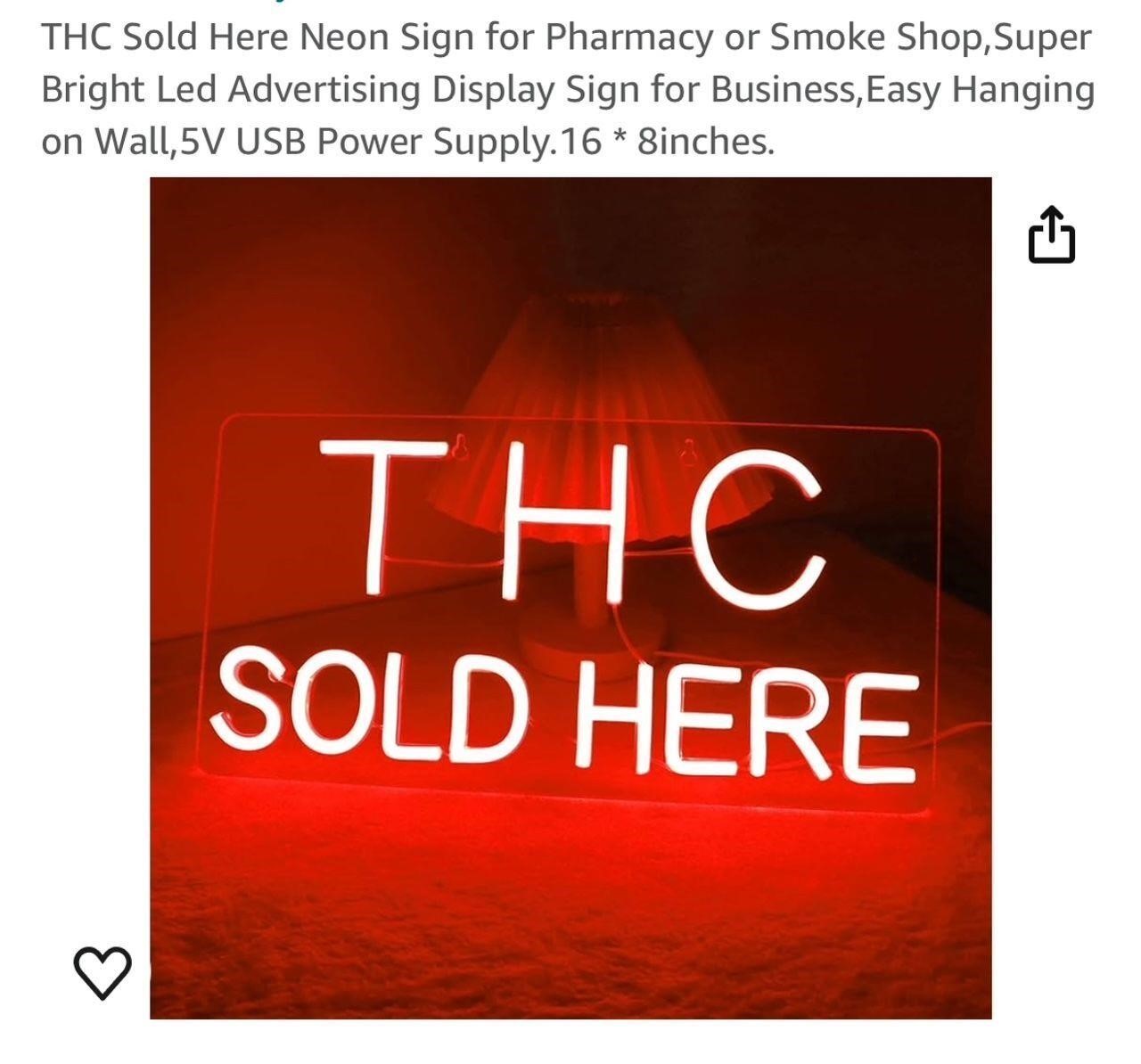 THC Sold Here Neon Sign
