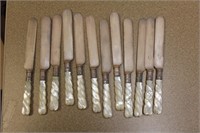 Sheffield Mother of Pearl and Sterling Band Knives
