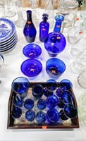 Deal of Cobalt Blue Glassware (approx 20 pcs. w/