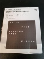 Sharper Image Light-up Word Clock NIB