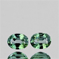 Natural Oval Green Sapphire Pair  [Flawless-VVS]