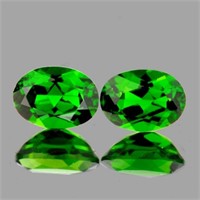 Natural  Chrome Green Diopside Pair{Flawless-VVS1}