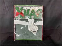 Holiday XMAS Baby Blanket & Art Gift Set