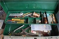 Tool box with Handtools, wire,