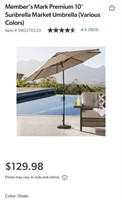 10' Auto-Tilt Market Umbrella-Shale Description