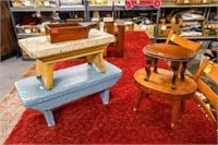 (4) Childs-Doll Benches, Wooden Box