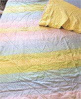 Vintage Rainbow Comforter Pastel c1970 Full/Queen