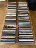 Lot of CDs Music in Wood Storage Box