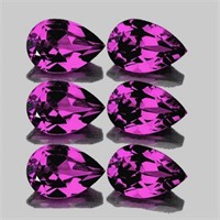 Natural Purple Rhodolite Garnet 6 Pcs-Flawless-VVS