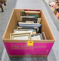 Box of Assorted Framed Vintage Photos, Needle-