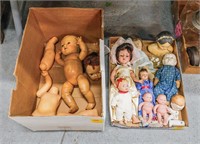(2) Boxes Consisting of; Doll Parts, Ceramic Doll