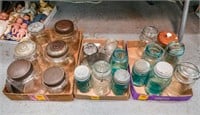 (3) Boxes of Assorted Fruit Jars & Glass