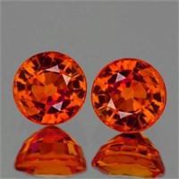Natural Orange Sapphire Pair  [Flawless-VVS]