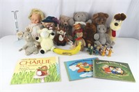 18 Plush Animals & Fisher Price Children's Books