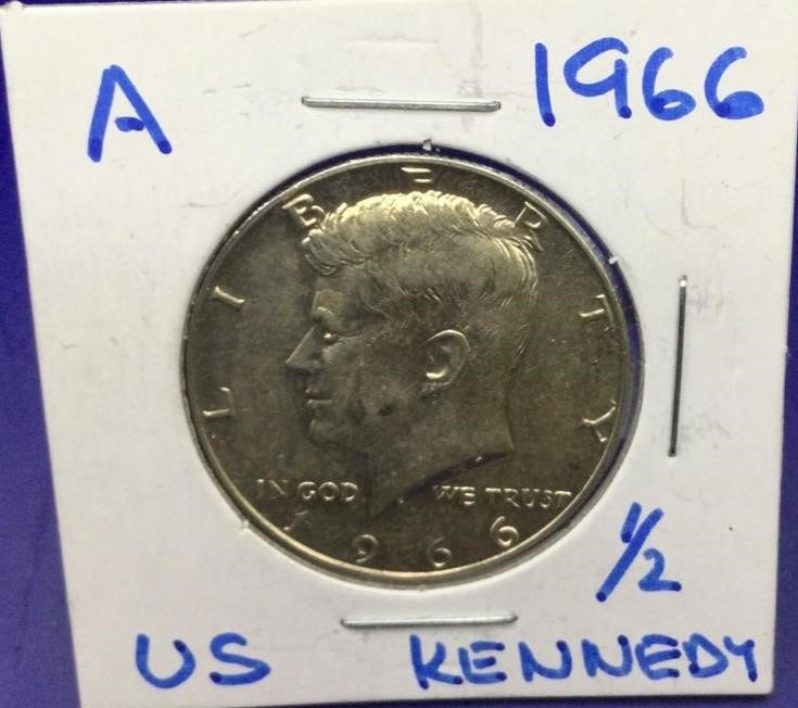 Gem B.U. U.S. 1966 Silver 1/2 dollar