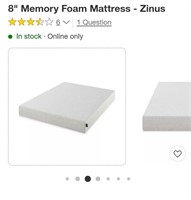 Zinus 8" Memory Foam Matress-Full