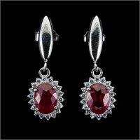 Natural Pigeon Blood Red Ruby Earrings