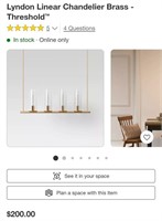 Lyndon Linear Chandelier-Brass