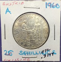 Scarce: Silver Austria 25 Shilling Coin