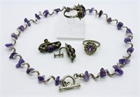 Vintage Amethyst Set of 4, 925