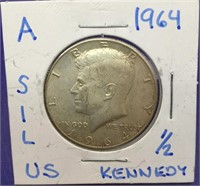 U.S. 1964 Silver Kennedy 1/2 Dollar