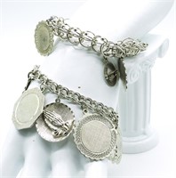 (2) Vintage Sterling Silver Charm Bracelets