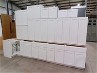 White Shaker Galley Extra Kitchen Cabinets