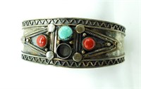 Sterling Bracelet with Red Coral Gemstones