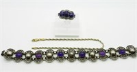 Vintage Sterling Amethyst Set