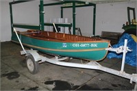 Thompsen 16' Wooden boat w gal. trailer