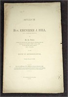 Antique 1902 Speech Of Hon. Ebenezer J Hill Bookle