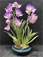 Artificial Vanda Coerulea In Terra Cotta Pot