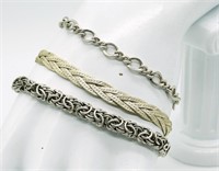 (3) Sterling Bracelets - 3 Styles