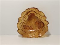 Vintage Indiana Glass Amber Loganberry Candy Dish