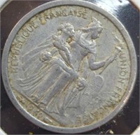 1949 French oceana foreign coin