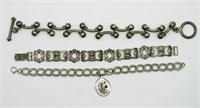 (3) Vintage Sterling Ornate Bracelets