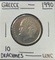 Uncirculated 1990 Greek coin