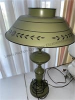 Vintage green table lamp metal