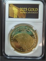 Slabbed 2023 gold American eagle token