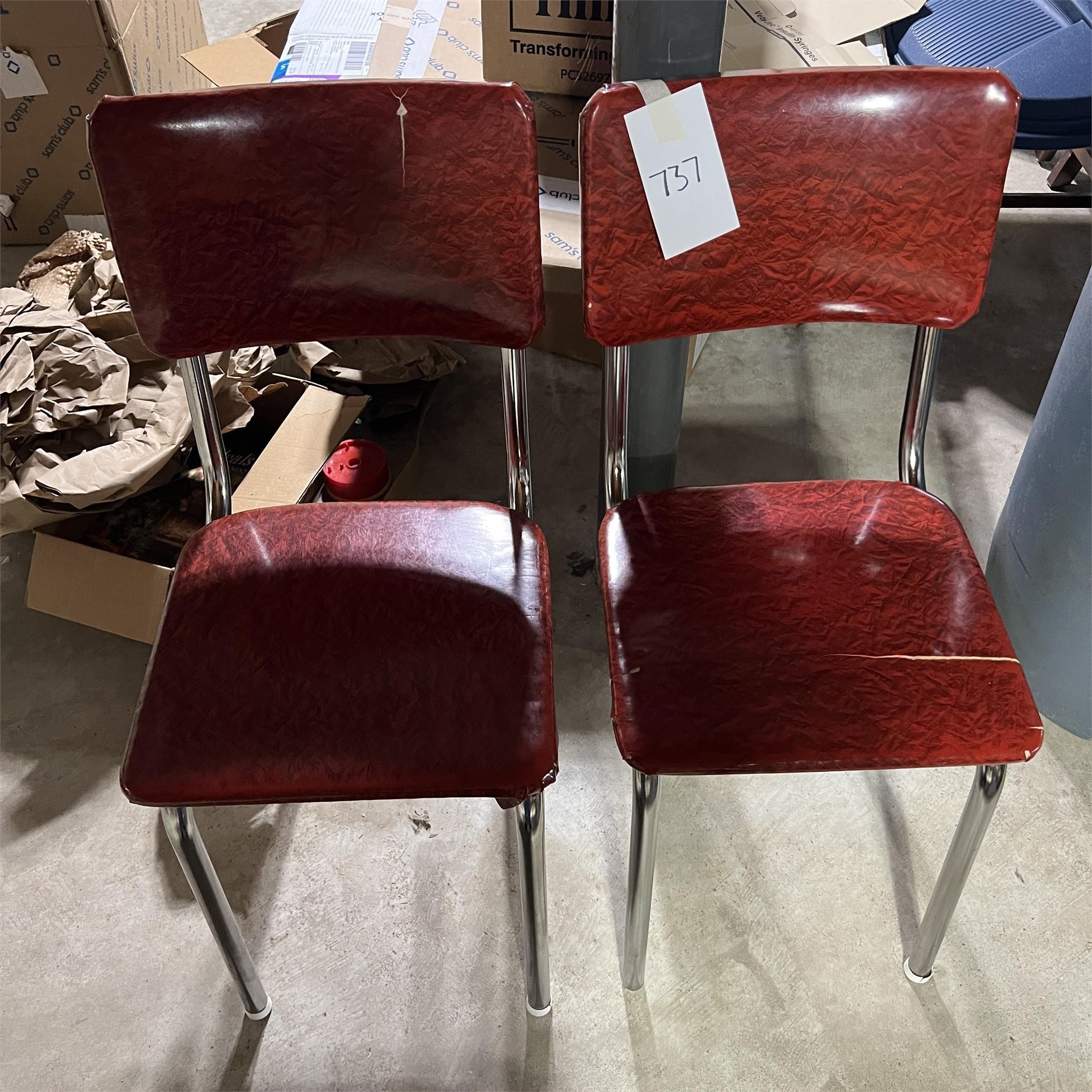 Vintage Red Vinyl Chairs